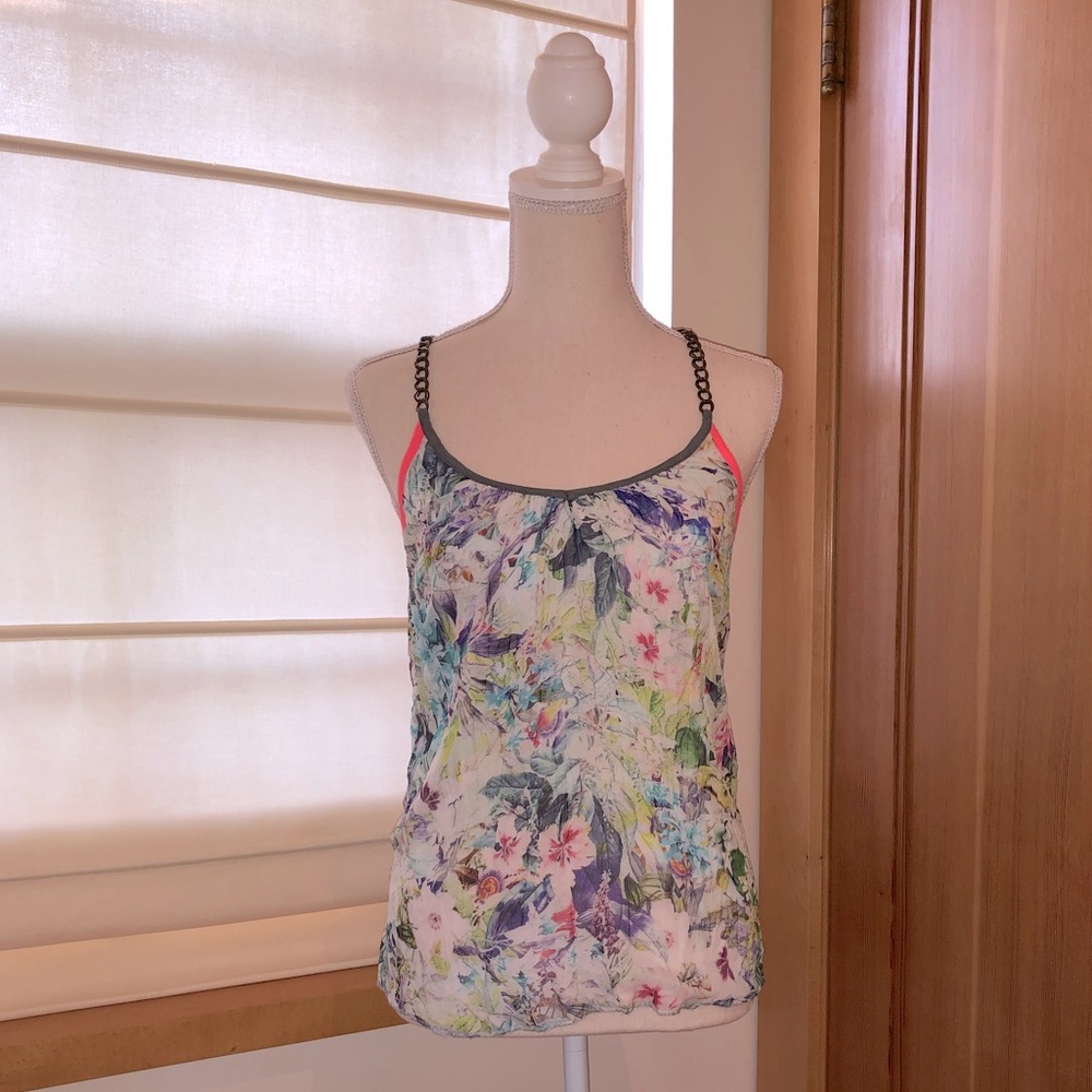 Noa XS Chain Strap Floral Print Tank Top